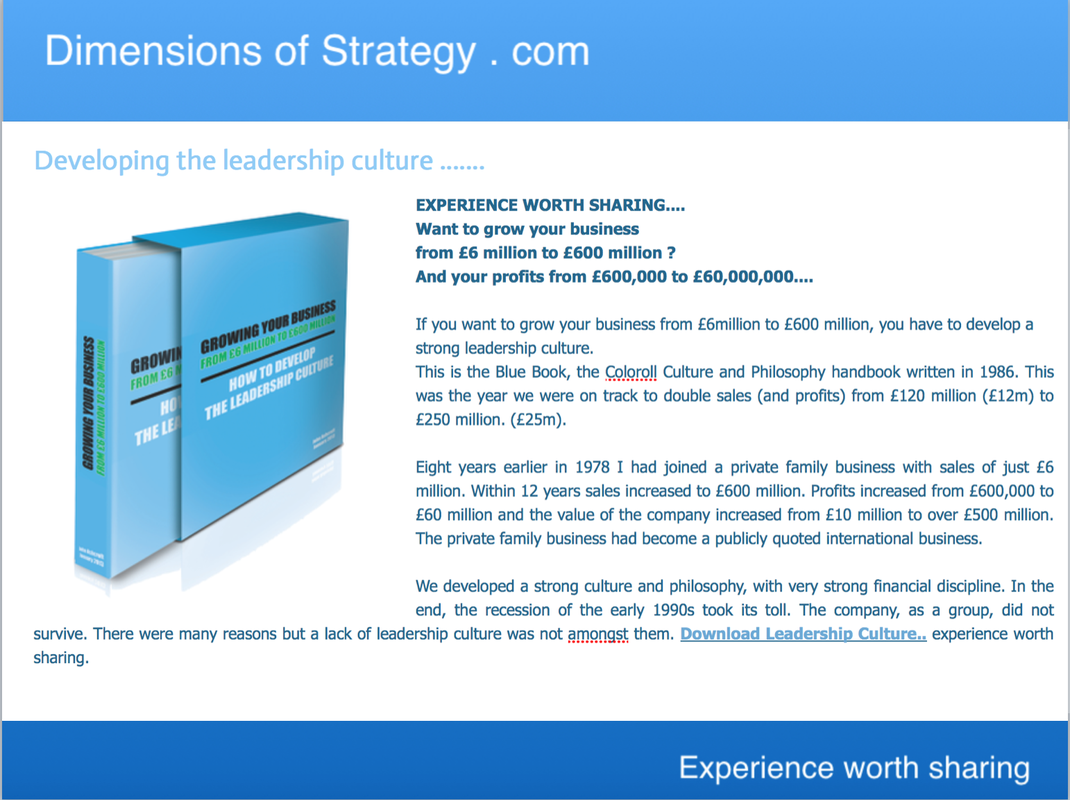 DImensions of Strategy, Developing the Leadership Culture