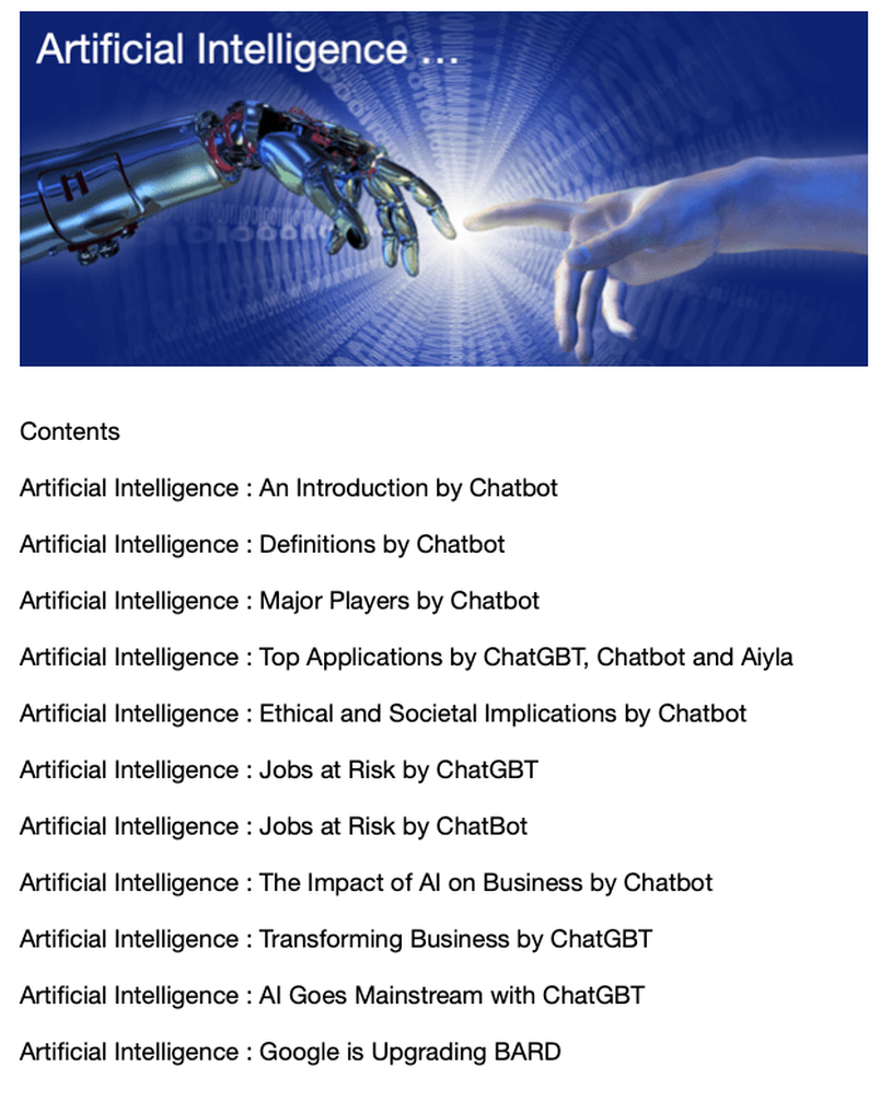 Artificial Intelligence Contents